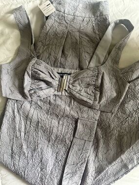 Crinkled Light Gray Sleeveless 2 pc cargo pants size S NWT
